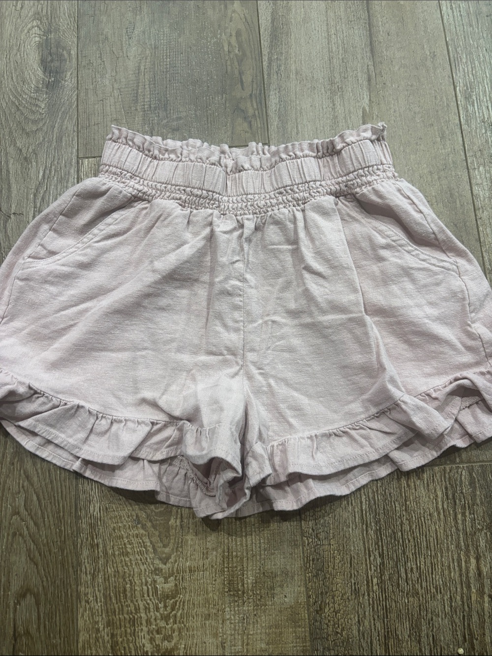 Vanilla Star Light Pink Ruffle-Hem Skort with Elastic Waist